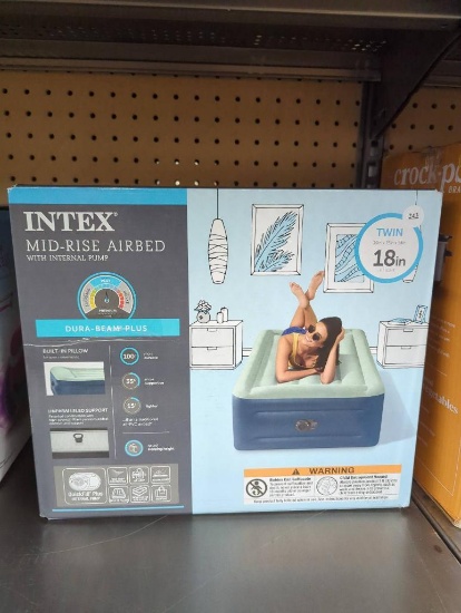 Intex Twin Mid-Rise Airbed With Internal Pump