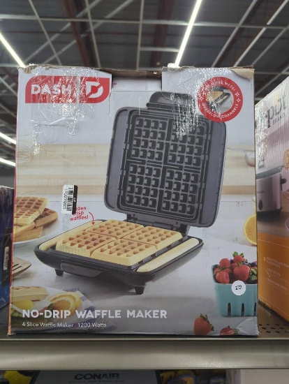 Dash No-Drip Waffle Maker, 1200 Watt, Open Box
