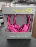 Heyday Wired Headphones in Pink with Open Box