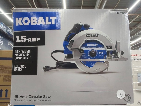 Kobalt 15-Amp Circular Saw with Lightweight Magnesium Components and Electric Brake
