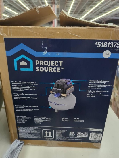Project Source 3-Gal Portable Pancake Air Compressor Open Box