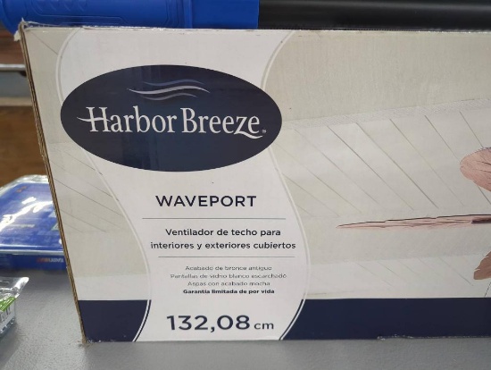 Harbor Breeze Waveport 52-Inch Indoor/Outdoor Ceiling Fan with Light Kit, Open Box