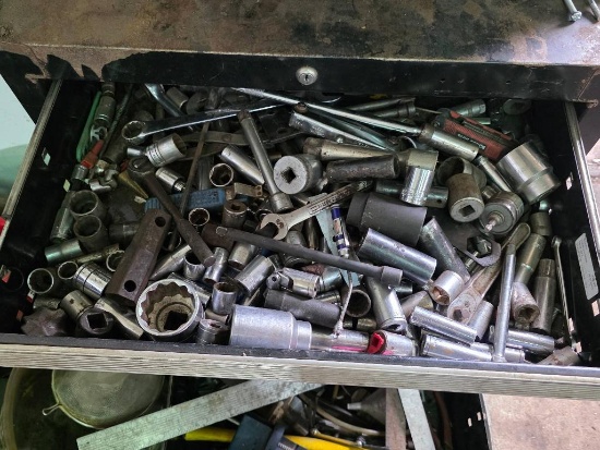 Collection of Hand Tools and Sockets from a Single Drawer