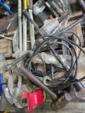 Collection of Varied Hand Tools and Pneumatic Nail Gun