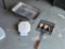 Three Items: Fish Grilling Basket, Chafing Dish with Aluminum Tray, and Electric Grill