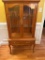 Wooden China Cabinet with Glass Doors and Shelves, 32 x 15 x 58 Inches