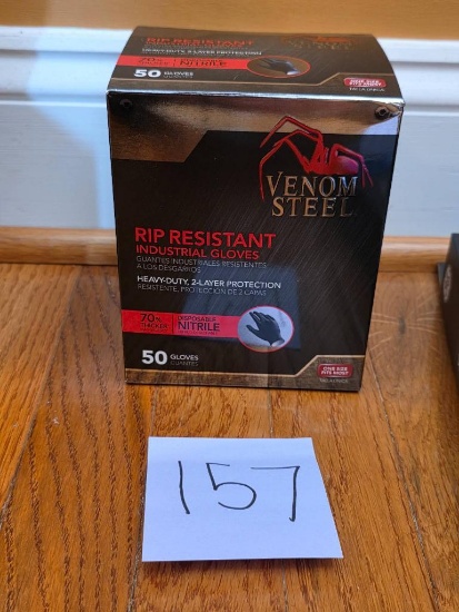 Venom Steel Premium Industrial Black Nitrile Gloves, One Size Fits Mos Venom Steel Premium Industrial Black Nitrile Gloves, One Size Fits Mos