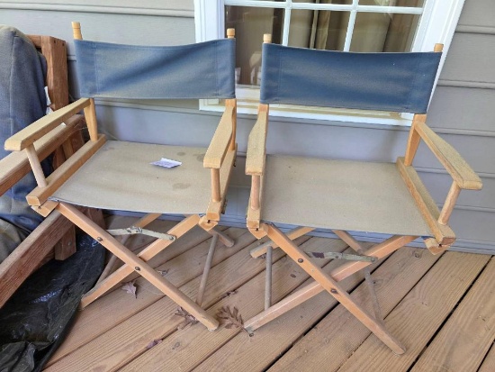 Wooden Directors Chairs With Canvas Seat and Backrest