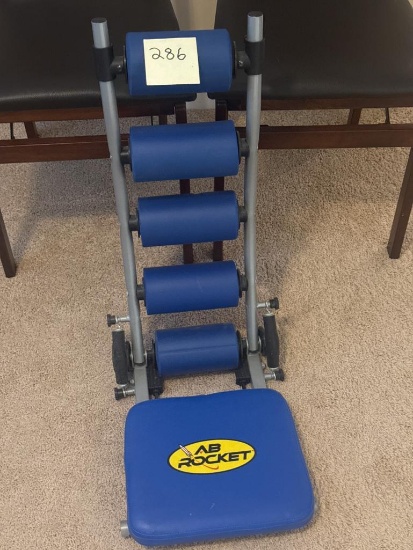 Ab Rocket Exercise Machine with Blue Cushioned Rollers