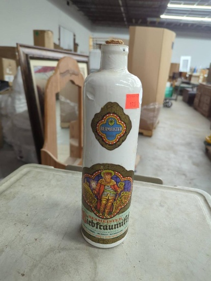 Beam Beameister Ceramic Bottle with Cork, 1966, 11 Inches Tall
