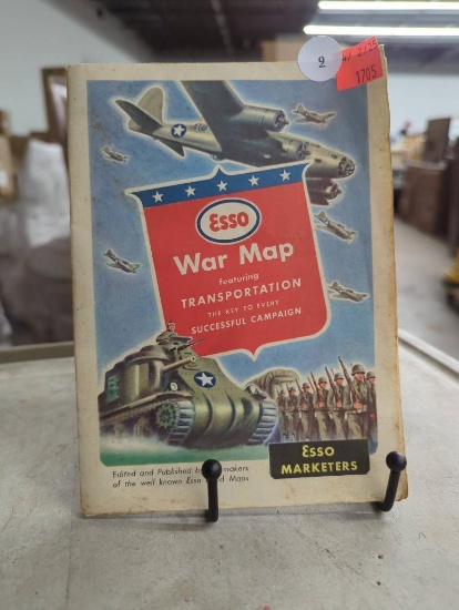 Esso War Map Featuring Transportation During WWII Campaign