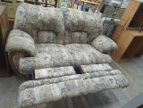Berkline Corporation Reclining Loveseat with Wooden Accents