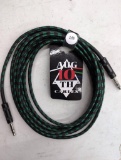 AUG 10th Instrument Audio Cable  1/4 Inch Plugs, Braided Design