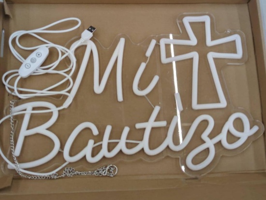 Mi Bautizo LED Neon Sign with USB Connection
