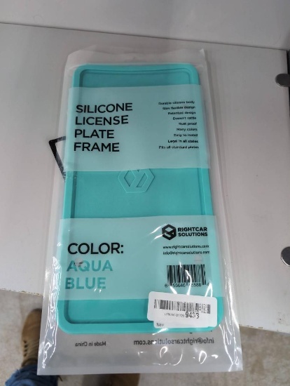 Lot 1: Aqua Blue Silicone License Plate Frame by Rightcar Solutions