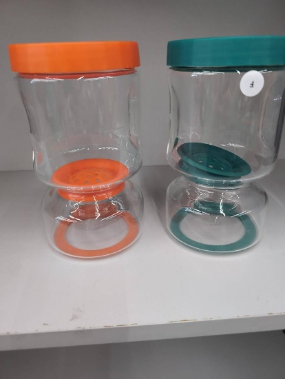 Open Box Multi-Use Storage Containers with Orange and Teal Lids