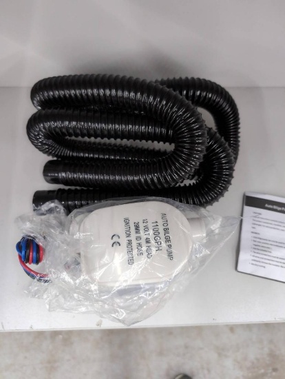 Open Box Auto Bilge Pump 1100GPH With Hose and Accessories