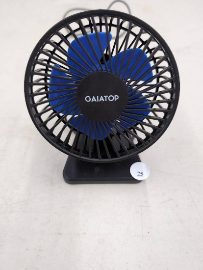 Gaiatop USB-Powered Desk Fan with Blue Blades