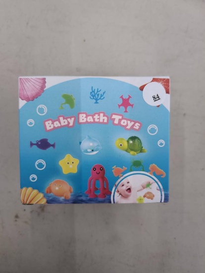 Baby Bath Toys Set with Silicone and Light-Up Pieces