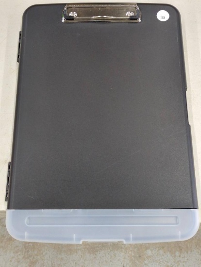 Black Plastic Clipboard with Storage and Clip