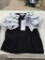 Perfashion Black Top with Metallic Silver Ruffle Detail for Kids (Size 130)