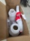 JohnBee Empty Spray Bottles with Red Nozzle Heads for Alcohol Use