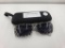 Zebra-Pattern Rectangle Sunglasses with Black Case