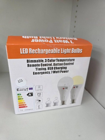 LED Rechargeable Light Bulbs with Remote and USB Charging, 7W