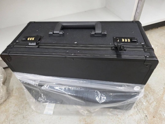 Black Hard-Shell Briefcase With Combination Latches