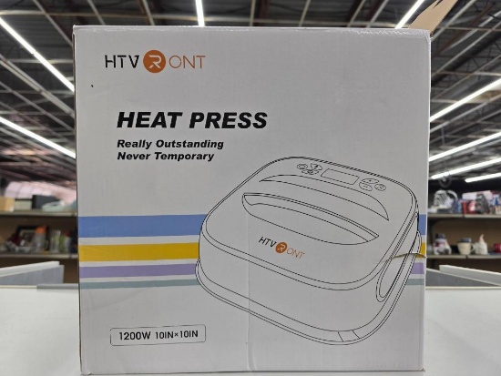 HTVRONT 1200W 10x10 Heat Press Machine in Open Box