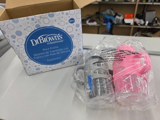 Dr. Browns Milestones Wide-Neck Sippy Straw Bottles, 2-Pack