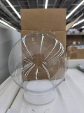 Clear Glass Globe Light Cover with White Base