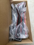 Black and Red Automotive Side Skirts in Original Packaging