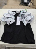 Perfashion Black Top with Metallic Silver Ruffle Detail for Kids (Size 130)