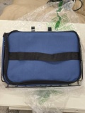 Black Metal Bike Basket with Removable Blue Fabric Insert