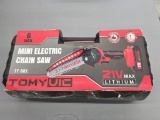 Tomyvic 6-Inch Mini Electric Chain Saw 21V Lithium with Case