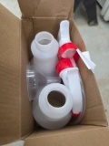 JohnBee Empty Spray Bottles with Red Nozzle Heads for Alcohol Use
