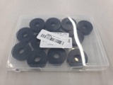 Black Circular Washers in Plastic Case