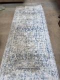 Uphome Washable Runner Rug 2.58, Blue, Boho Traditional Floral Design
