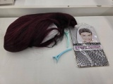 Burgundy Hair Extension with Weaving Cap and Clips