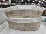 Two Woven Rope Storage Baskets Without Box