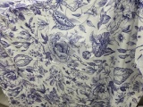 Floral Tablecloth with Blue Botanical Design