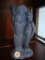 6 1/2-Inch Blue Speckled Ceramic Sculpture of Two Figures