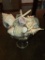 Glass Compote with Shells, 10 1/4H