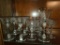 Etched Glasses of Varied Sizes, 17 PCS Total,