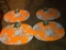 Four Pumpkin-Themed Quilted Table Mats