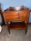 Wooden Side Table With Drawers and Shelf, Measures 22 in x 16 in x 27 in
