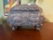 Ornate Metal Footed Box with Hinged Lid, 9 x 6 x 7 Inches