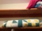 Handmade Patchwork Quilt with Green, Yellow, and Multicolor Patterns
