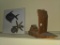 Ceramic Tile with Marine Relief and Wooden Model, Set of 2